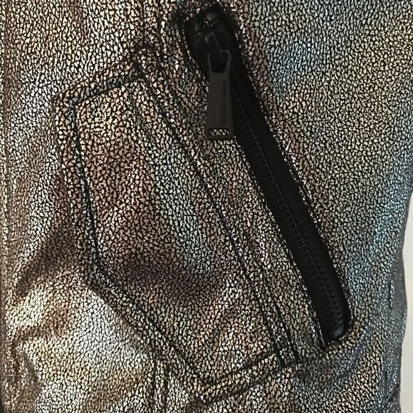 BCBGeneration Silver Metallic Moto Vest - Picture 6 of 7